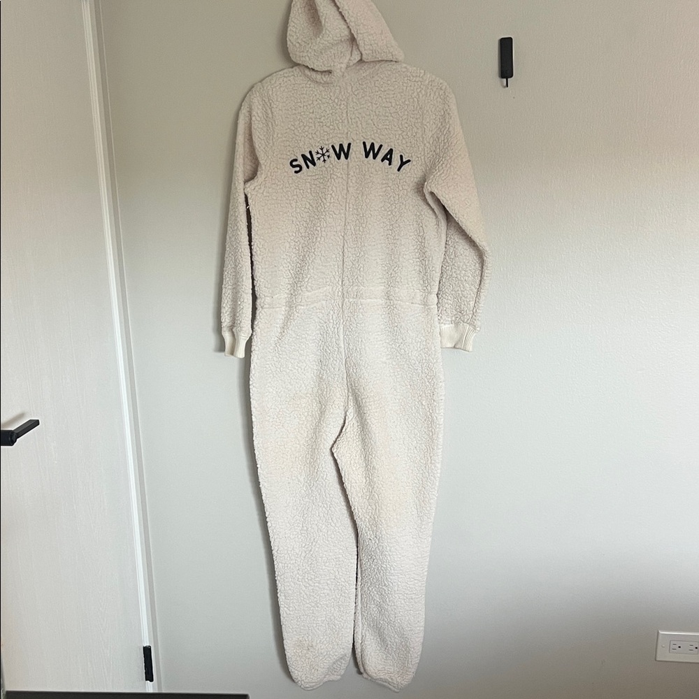 Aerie Cream Sherpa Hooded Onesie